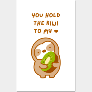 You Hold the Keys to My Heart Kiwi Sloth Posters and Art